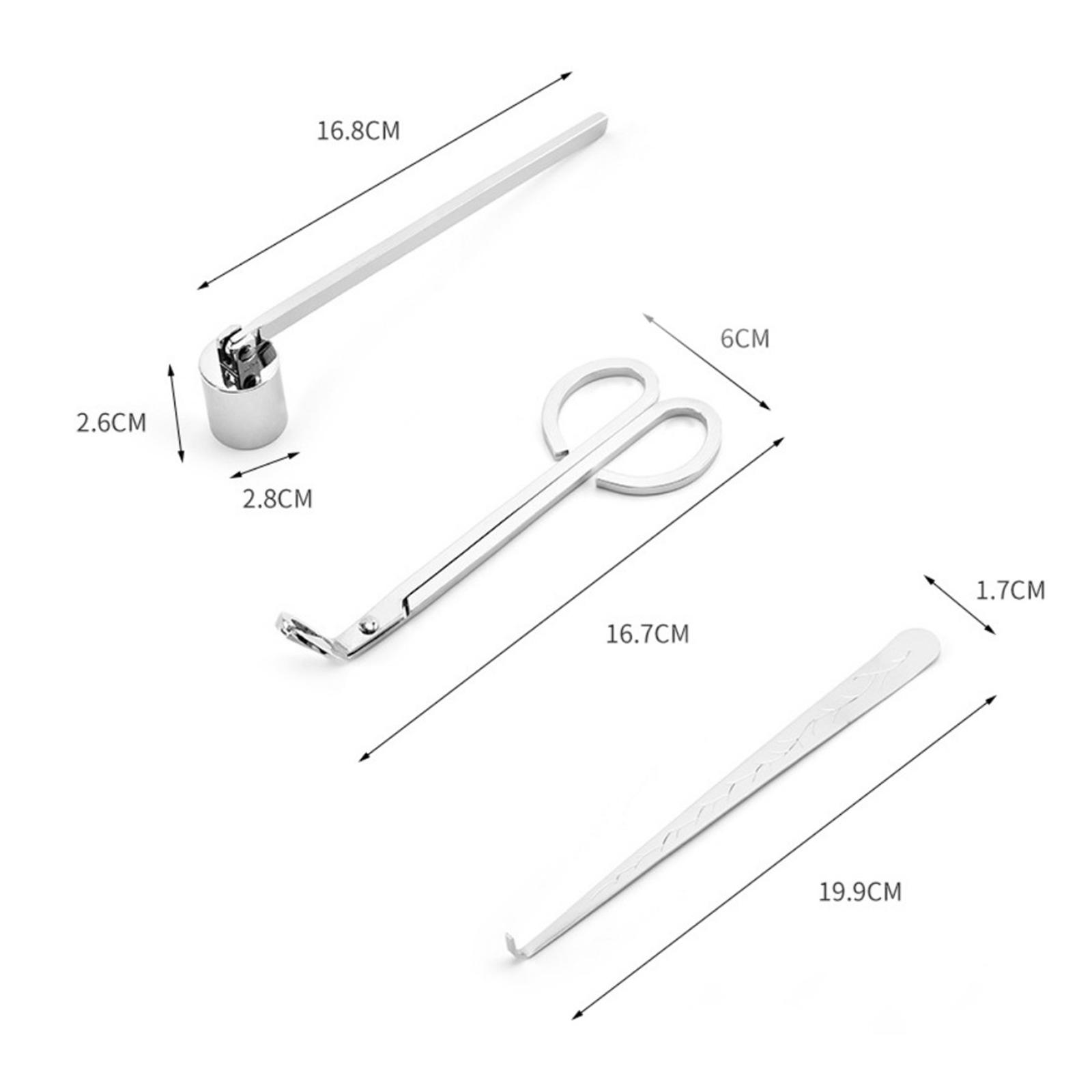 Wick Dipper Tool - 3 in 1 キャンドルアクセサリーセット ウィック、キャンドルウィックディッパー、キャンドルウィック、耐久性のあるキャンドルケアツール キャンドル愛好家へのギフト、ゴールド