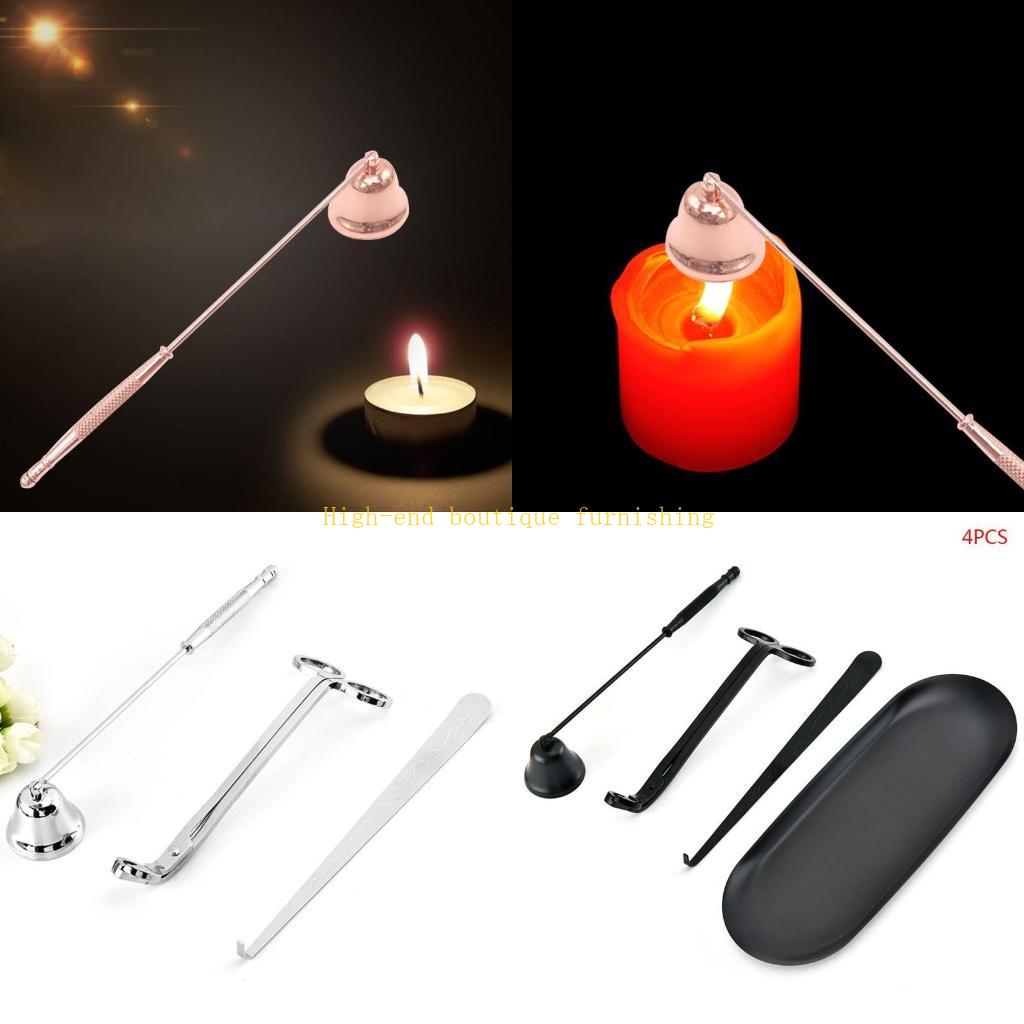 Wick Dipper Tool - L9NB 4 個キャンドルアクセサリーセット消し炭芯トリマーひしゃく収納トレイプレート消火はさみカッターツール