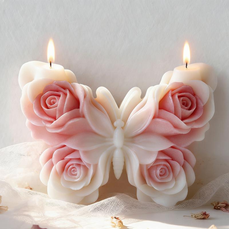DIY ローズバタフライフォームシリコーン型手作りアロマキャ - Candle Making Supplies Usa のレビューと価格